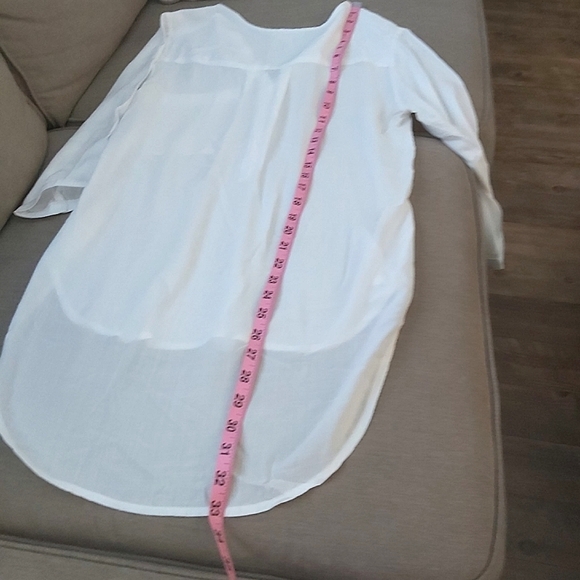 anthropologie Cloth & Stone women's white tunic blouse top oversized lon… - Picture 11 of 12